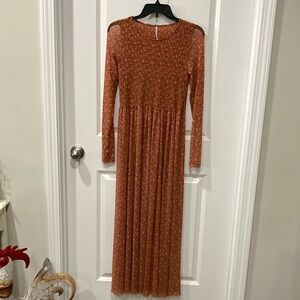 Free People Hello and Goodbye Mesh Midi Dress Size XL